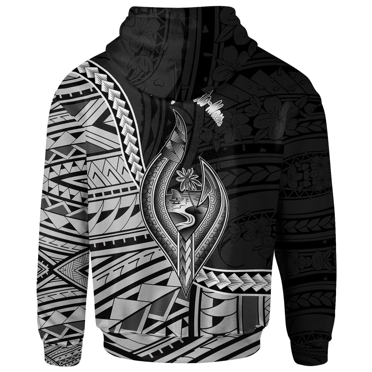 Guam Zip Hoodie Mongmong Toto Maite Seal of Guam Polynesian Patterns - Polynesian Pride