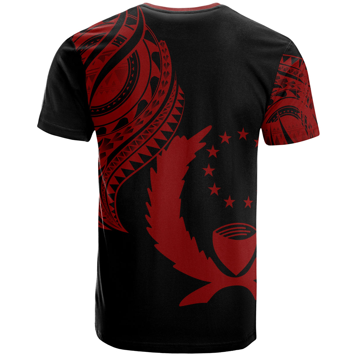 Pohnpei State Custom T Shirt Pohnpei State Tatau Red Patterns - Polynesian Pride