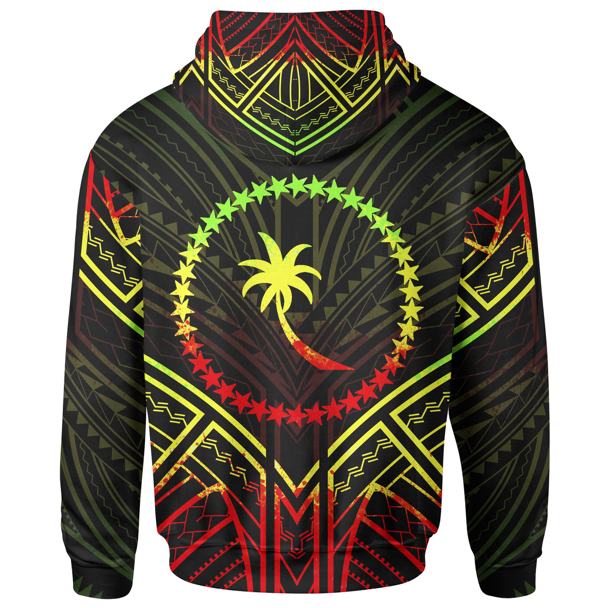 Chuuk State Zip Hoodie Chuuk State Seal Reggae Tribal Patterns - Polynesian Pride