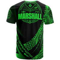 Marshall T Shirt Green Polynesian Patterns Sport Style - Polynesian Pride