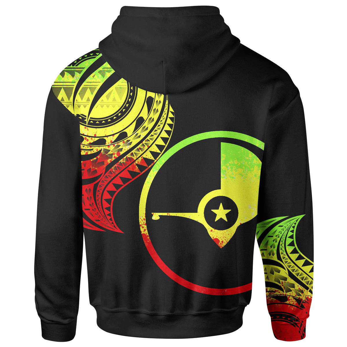 Yap State Custom Zip Hoodie Yap State Tatau Reggae Patterns - Polynesian Pride