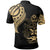 Solomon Islands Polo Shirt Melanesian Tatau Gold Patterns With Coat Of Arms - Polynesian Pride