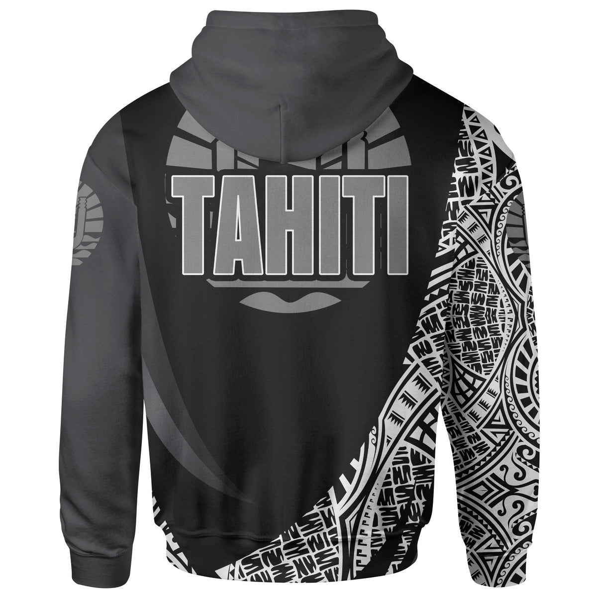 Tahiti Zip Hoodie White Polynesian Patterns Sport Style - Polynesian Pride