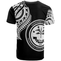 Federated States of Micronesia T Shirt FSM Tatau White Patterns - Polynesian Pride