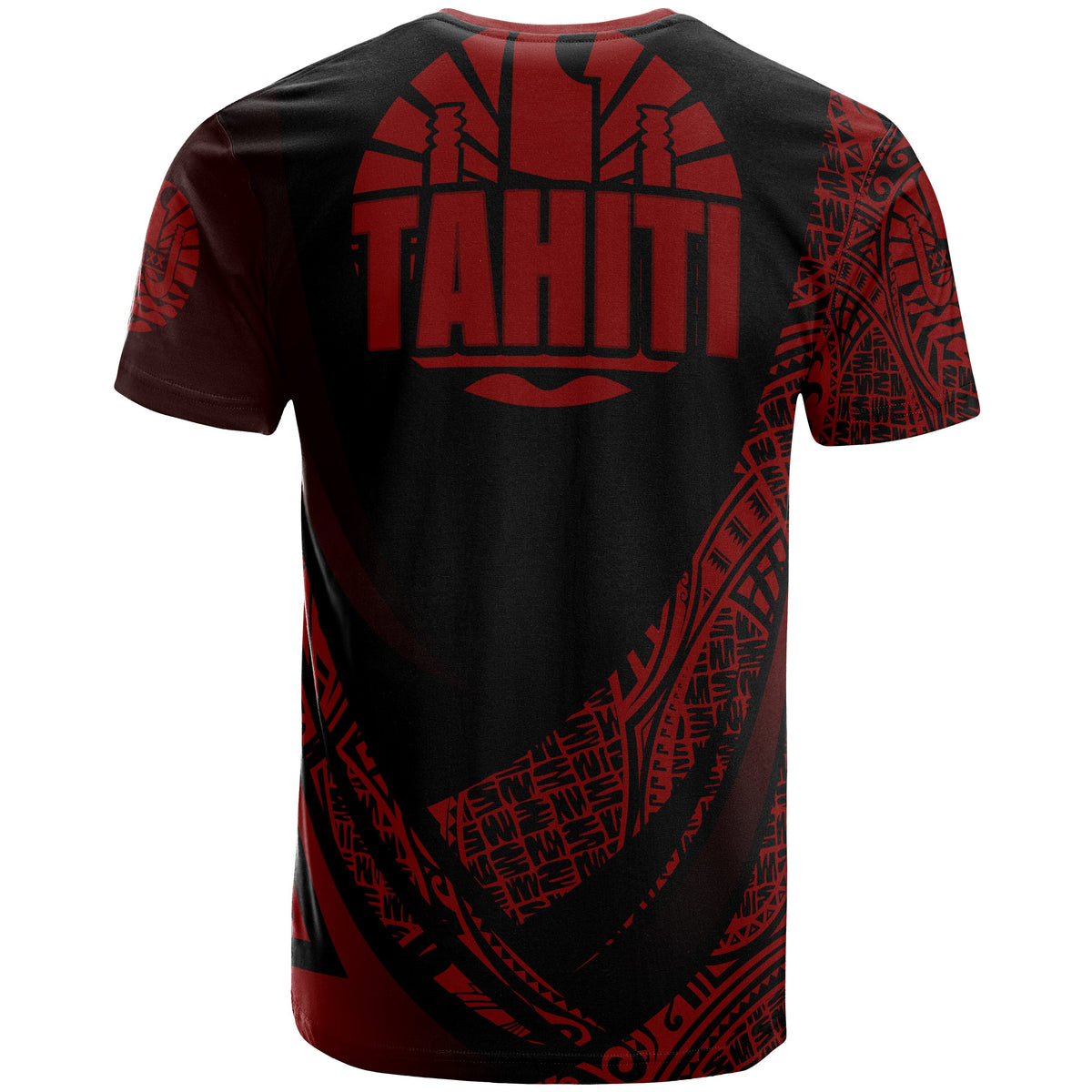 Tahiti T Shirt Red Polynesian Patterns Sport Style - Polynesian Pride