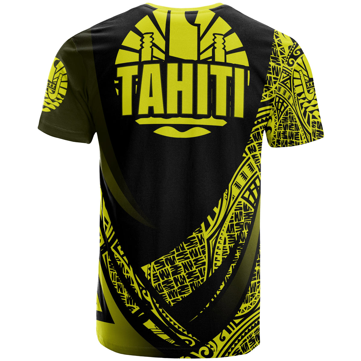 Tahiti T Shirt Yellow Polynesian Patterns Sport Style - Polynesian Pride