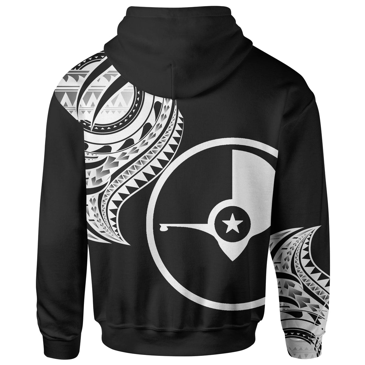 Yap State Custom Hoodie Yap State Tatau White Patterns - Polynesian Pride