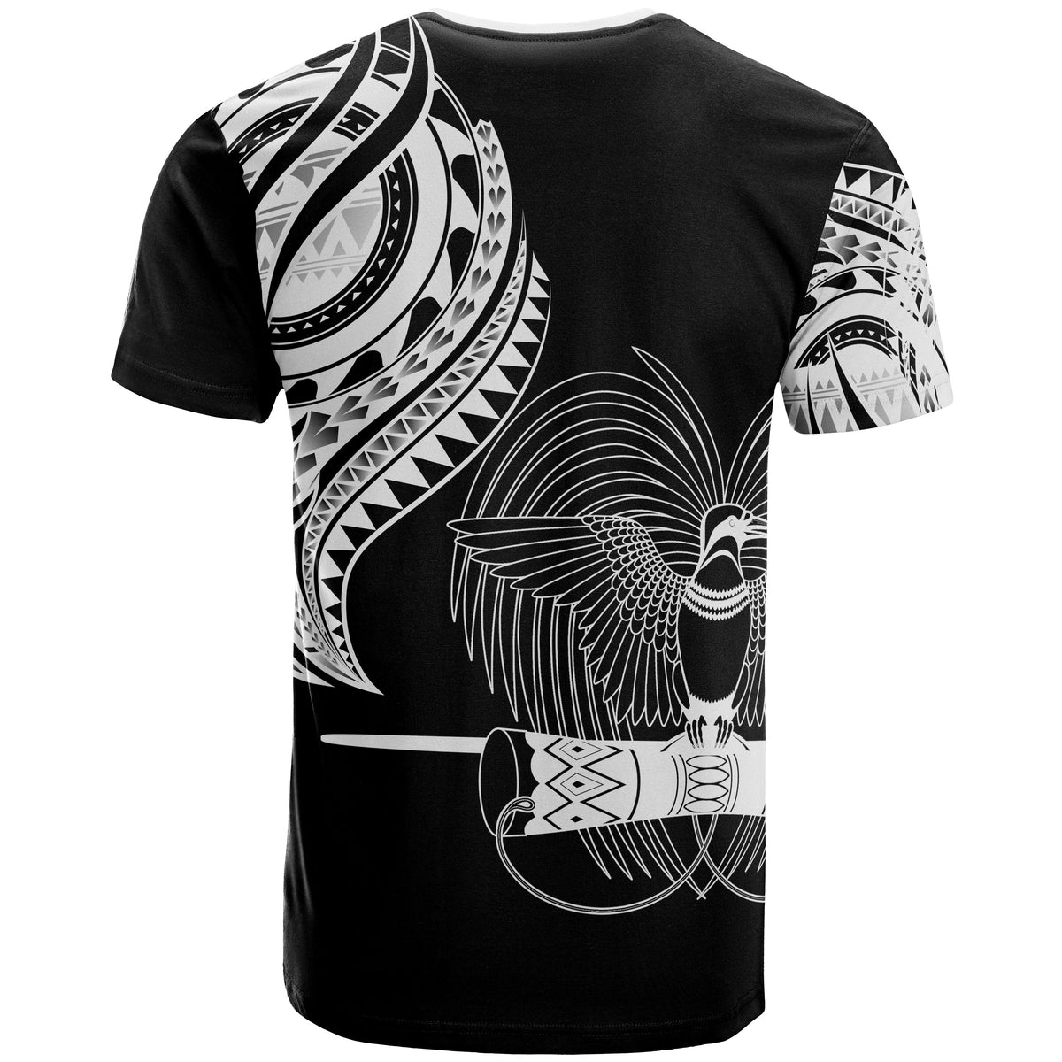 Papua New Guinea T Shirt Papua New Guinea Tatau White Patterns With Coat Of Arms - Polynesian Pride