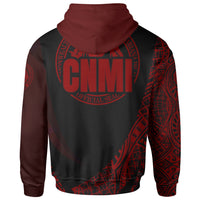 Northern Mariana Islands Zip Hoodie Red Polynesian Patterns Sport Style - Polynesian Pride