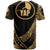 Yap State T Shirt Gold Polynesian Patterns Sport Style - Polynesian Pride