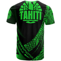Tahiti T Shirt Green Polynesian Patterns Sport Style - Polynesian Pride