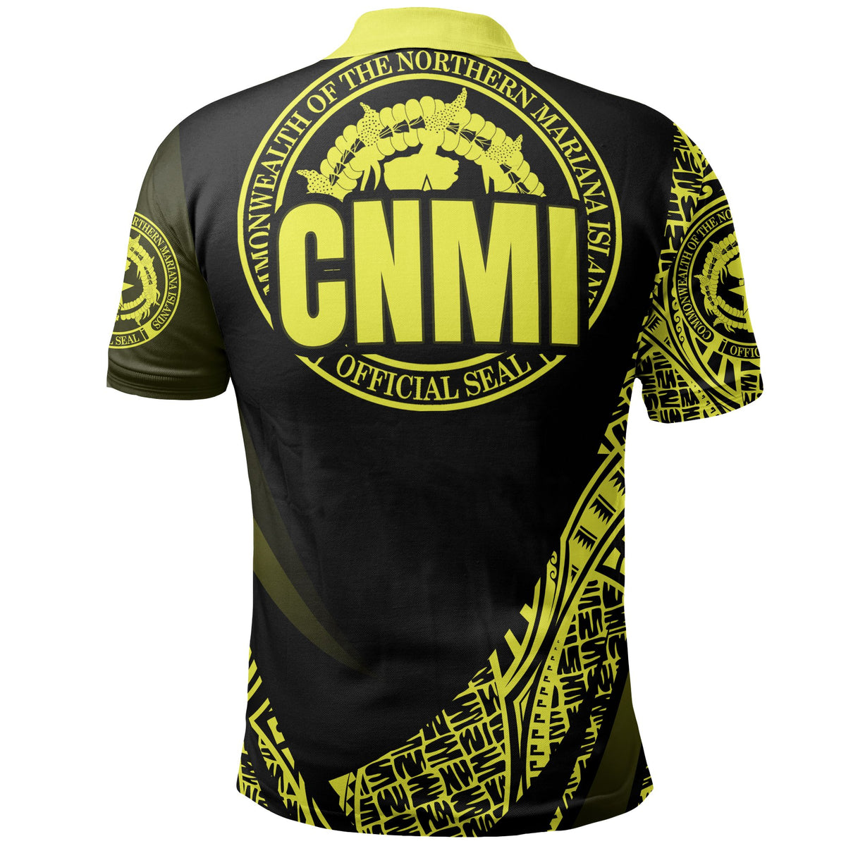 Northern Mariana Islands Polo Shirt Yellow Polynesian Patterns Sport Style - Polynesian Pride
