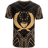 Pohnpei State T Shirt Pohnpei State Seal Tribal Gold Color Patterns - Polynesian Pride