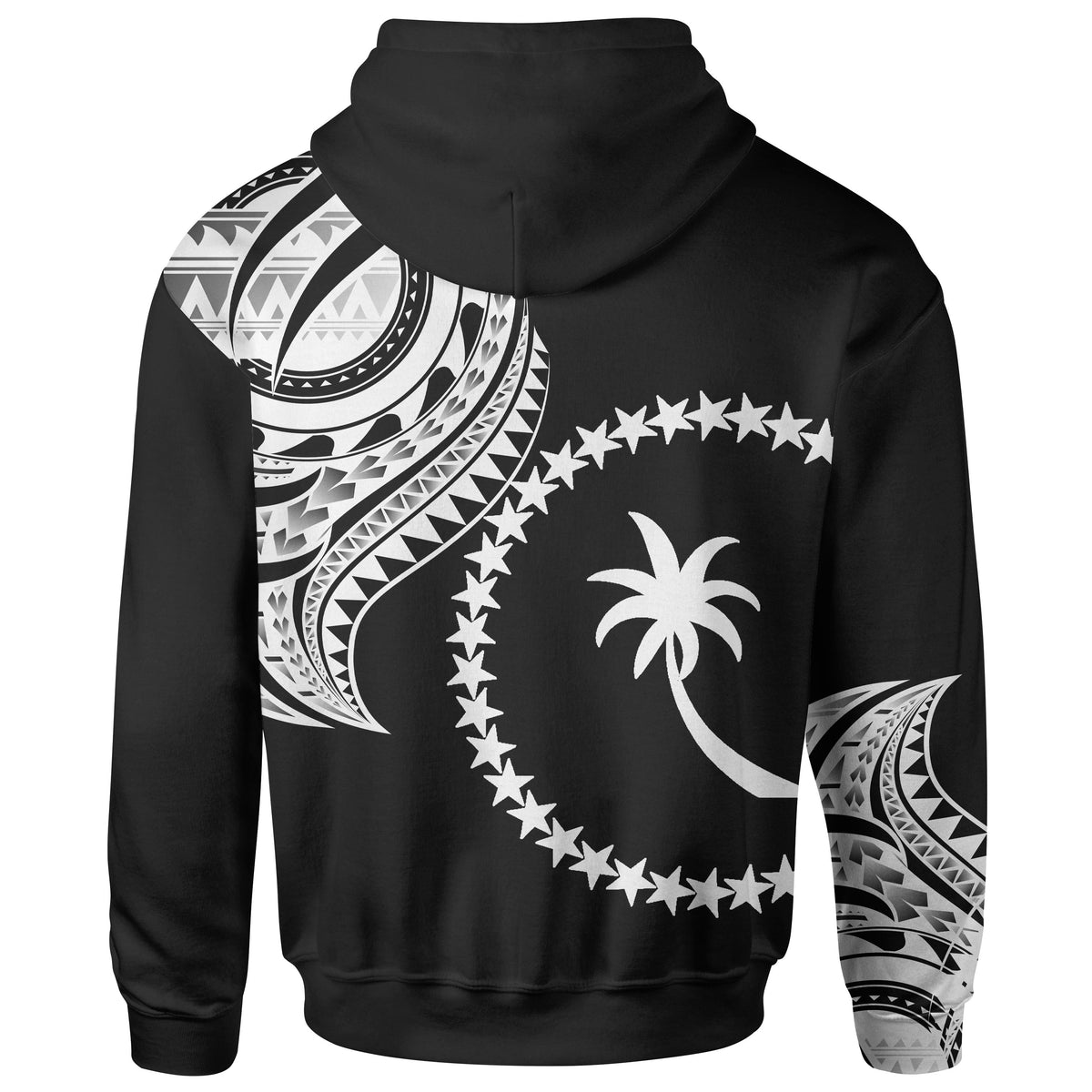 Chuuk State Custom Hoodie Chuuk State Tatau White Patterns - Polynesian Pride