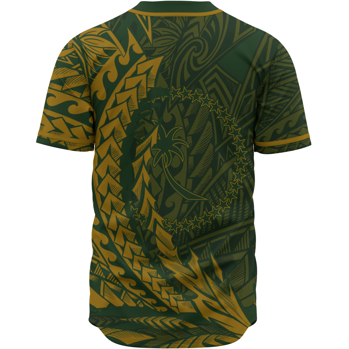 Chuuk Baseball Shirt - Green Wings Style - Polynesian Pride
