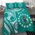 (Custom Personalised) Cook Islands Tatau Bedding Set Symbolize Passion Stars Version Turquoise LT13 Turquoise - Polynesian Pride