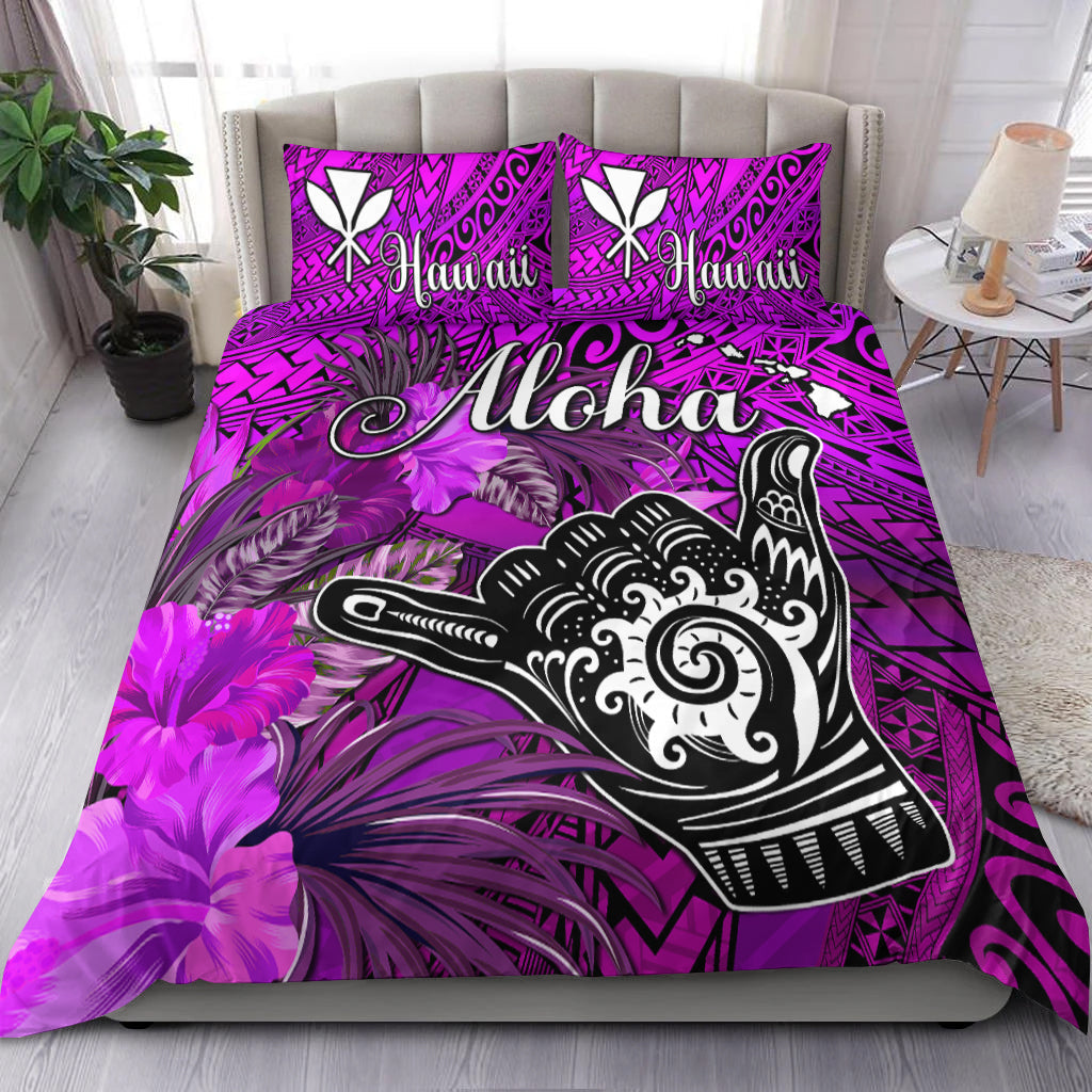 The Shaka Hawaii Bedding Set Tropical Flowers Purple Version LT13 Purple - Polynesian Pride