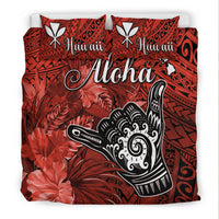 The Shaka Hawaii Bedding Set Tropical Flowers Red Version LT13 - Polynesian Pride