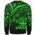 Fiji Sweatshirt - Cross Style Green Color - Polynesian Pride