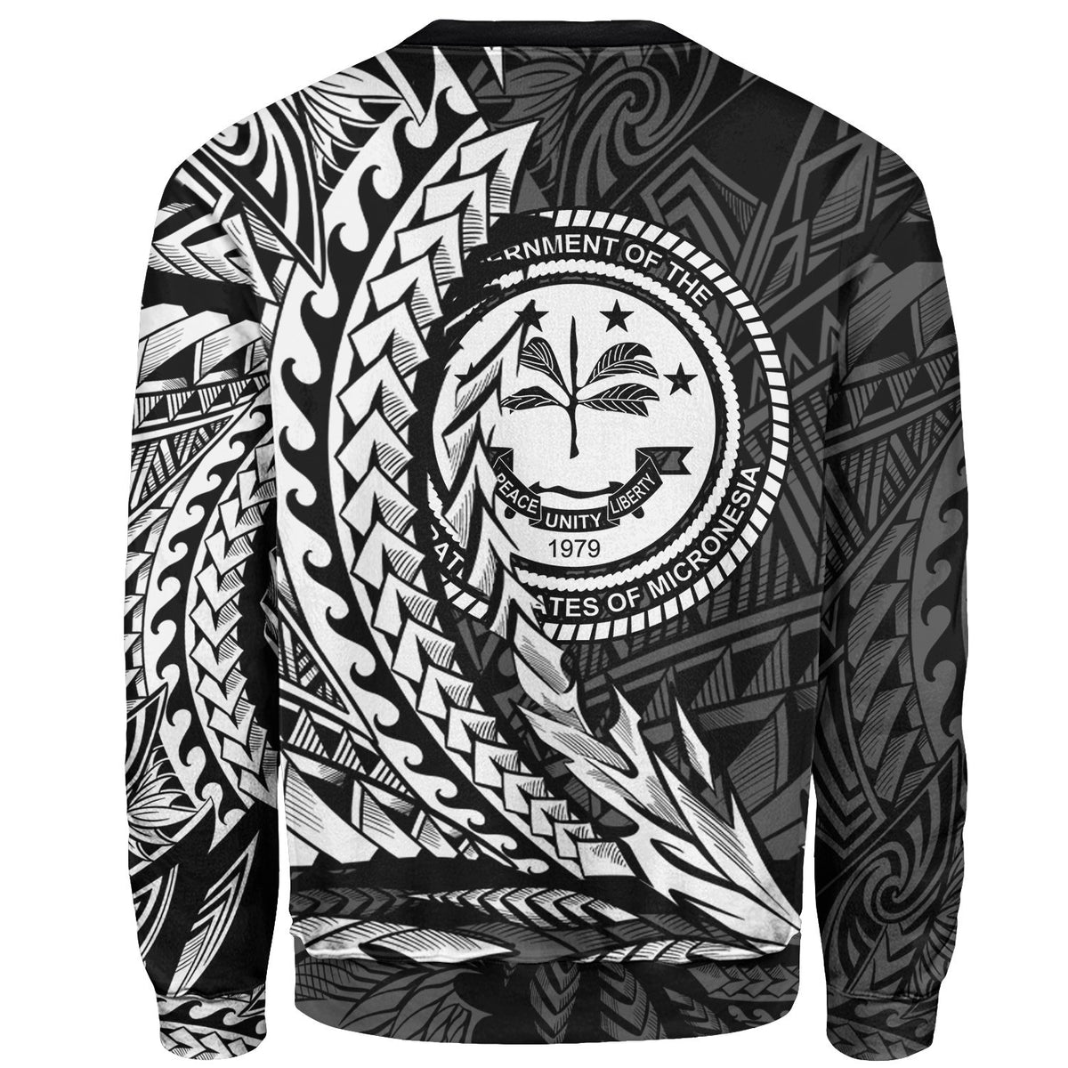 Federated States of Micronesia Sweatshirt - Wings Style White Color - Polynesian Pride