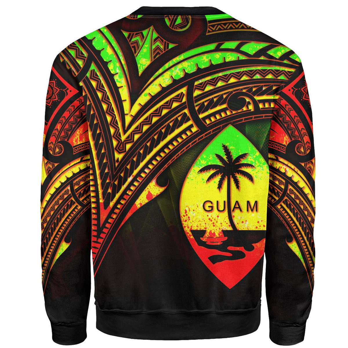Guam Sweatshirt - Cross Style Reggae Color - Polynesian Pride