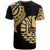 Tahiti Custom T Shirt Tahiti Tatau Gold Patterns - Polynesian Pride