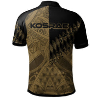 Kosrae Polo Shirt Gold Color Symmetry Style - Polynesian Pride