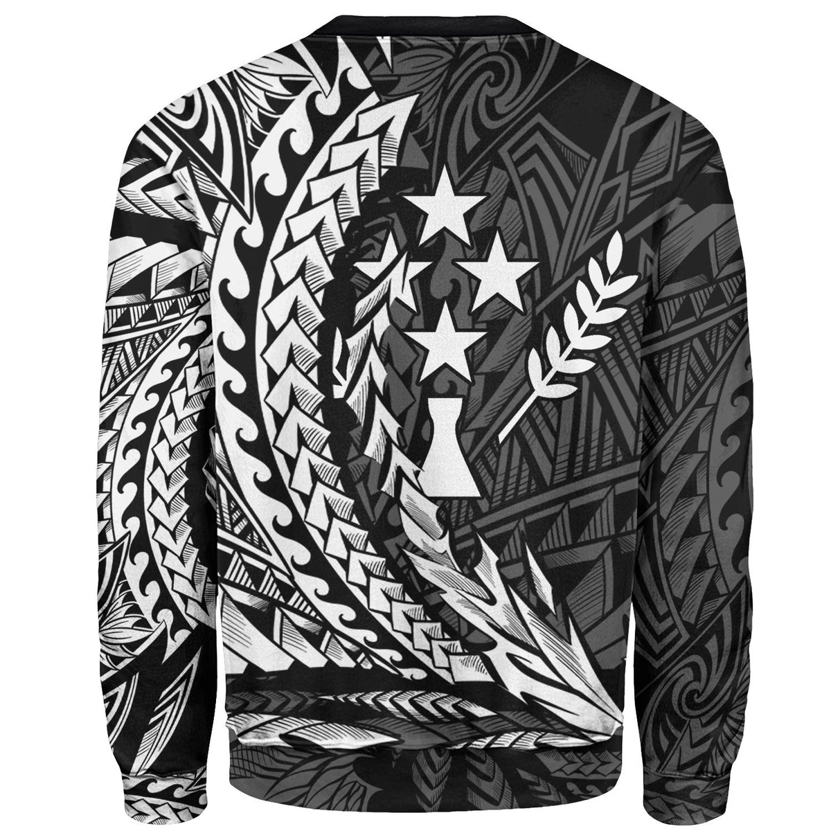 Kosrae Sweatshirt - Wings Style White Color - Polynesian Pride