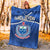 Samoa Rugby Premium Blanket Manu Samoa Polynesian Hibiscus Blue Style Ver.02 LT14 - Polynesian Pride