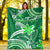 (Custom Personalised) Hawaii Flowers Wave Blanket Kanaka Maoli Green Polynesian LT13 White - Polynesian Pride