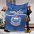 Samoa Rugby Premium Blanket Manu Samoa Polynesian Hibiscus Blue Style Ver.02 LT14 - Polynesian Pride