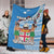 (Custom Personalised) Fiji Premium Blanket Fijian Drua Mix Tagimaucia Flower Blue Style Ver.01 LT14 - Polynesian Pride