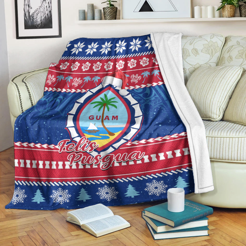 Guam Christmas Premium Blanket Guaman Seal Polynesian Felis Pusgua LT14 White - Polynesian Pride