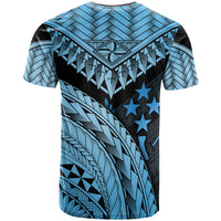 Kosrae T Shirt Blue Polynesian Necklace and Lauhala - Polynesian Pride