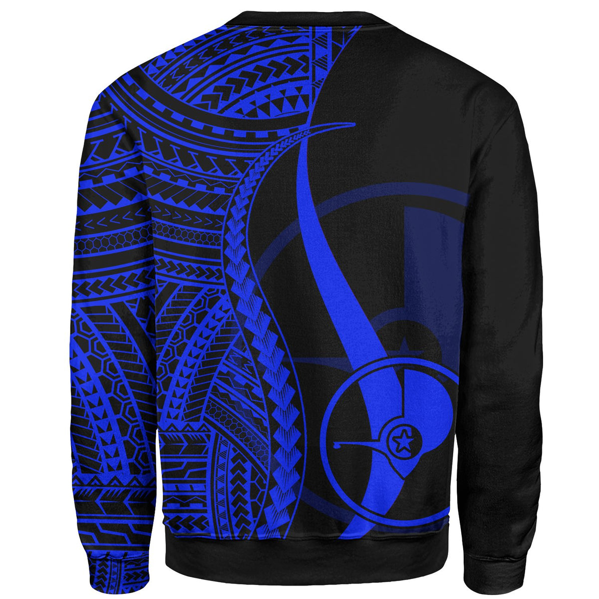 Yap Custom Personalised Sweatshirt - Blue Polynesian Tentacle Tribal Pattern - Polynesian Pride