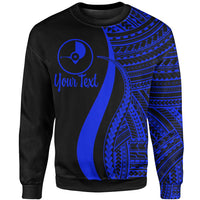 Yap Custom Personalised Sweatshirt - Blue Polynesian Tentacle Tribal Pattern Unisex Blue - Polynesian Pride