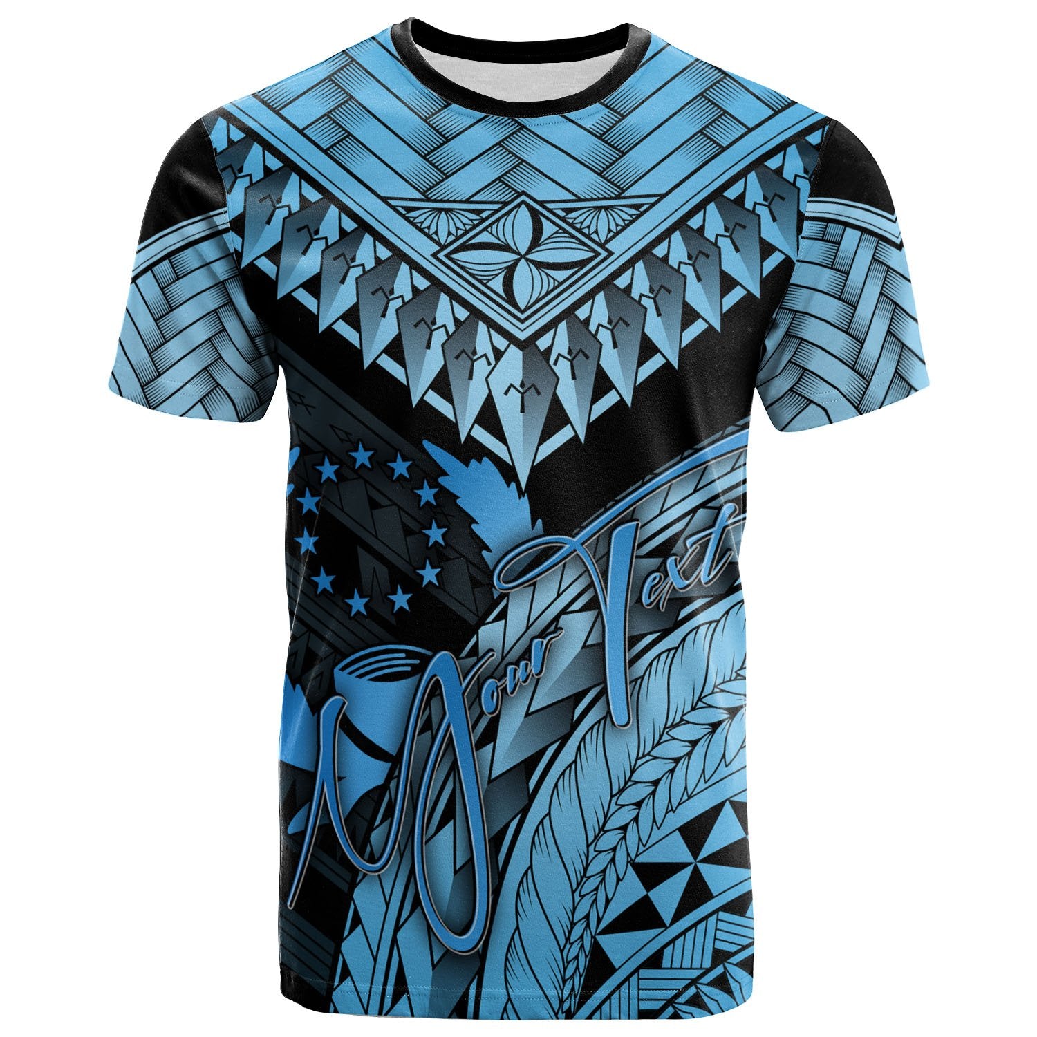 Pohnpei Custom T Shirt Blue Polynesian Necklace and Lauhala Unisex Blue - Polynesian Pride