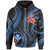 Polynesian Hawaii Zip up Hoodie Blue Plumeria Unisex Blue - Polynesian Pride