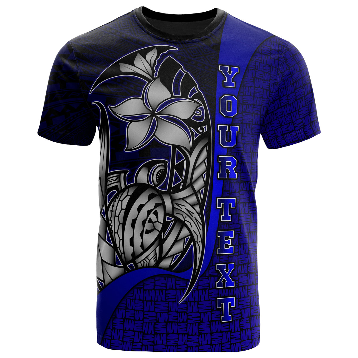 Tahiti Polynesian Custom T Shirt Blue Turtle with Hook Unisex Blue - Polynesian Pride