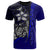 Tahiti Polynesian Custom T Shirt Blue Turtle with Hook Unisex Blue - Polynesian Pride
