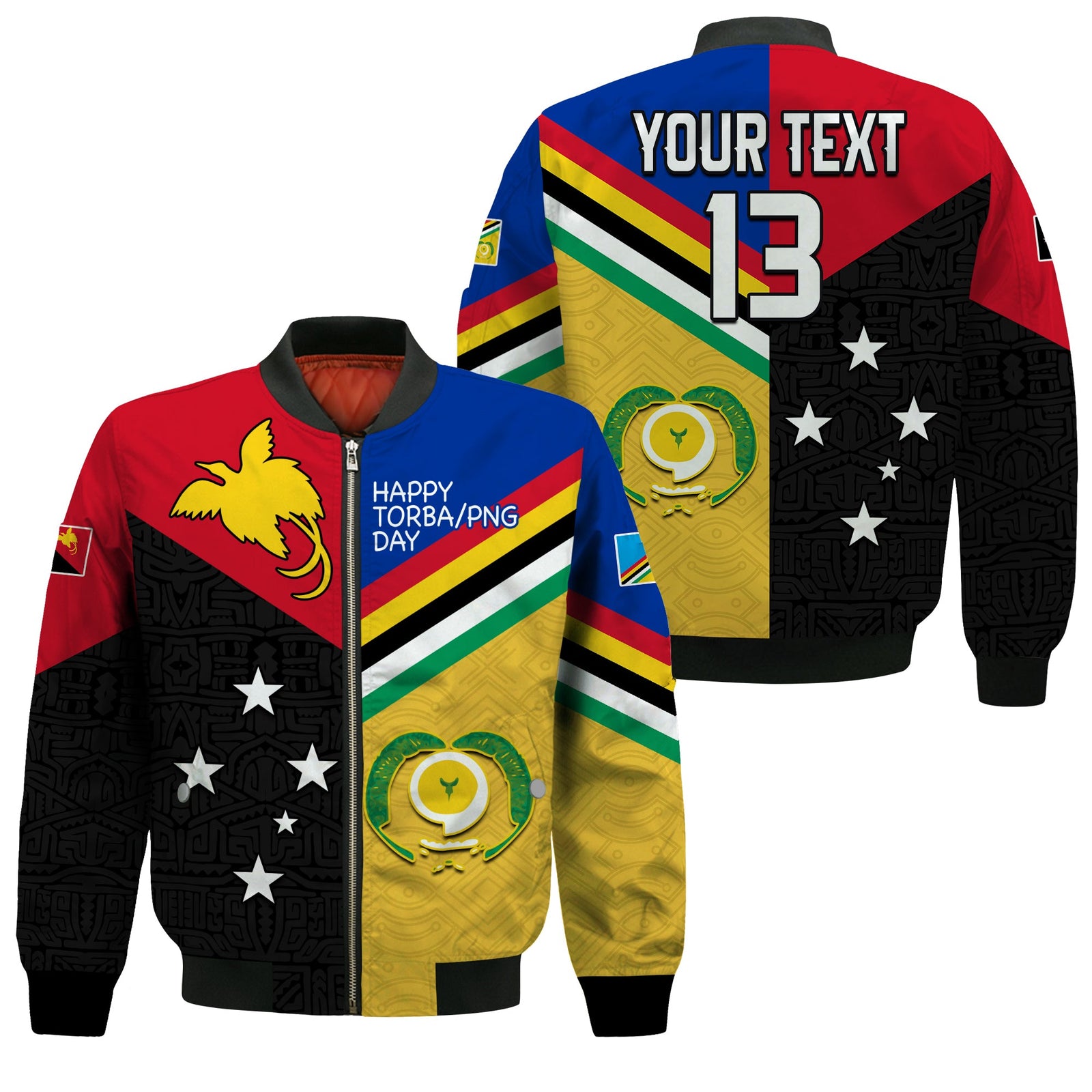 (Custom Text and Number) Torba PNG Day Bomber Jacket 2022 Simple Polynesia LT13 Unisex Art - Polynesian Pride