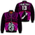 (Custom Text and Number) Aotearoa Fern Bomber Jacket New Zealand Hei Tiki Purple Style LT13 Unisex Purple - Polynesian Pride