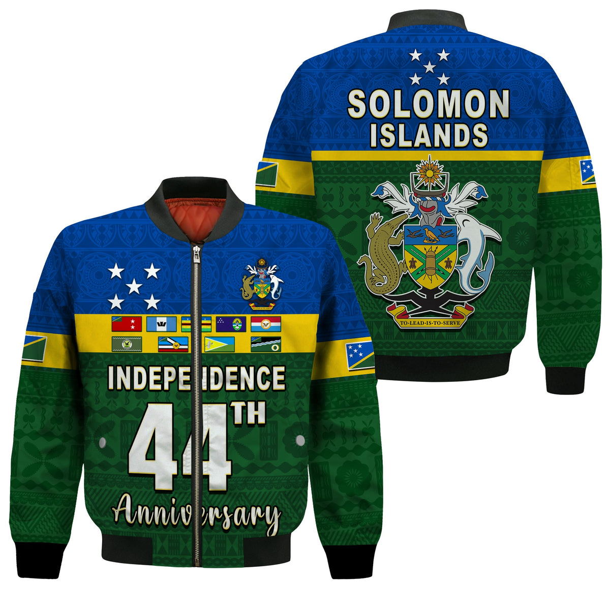 Solomon Islands National Day Bomber Jacket Independence Day Tapa Pattern LT13 Unisex Green - Polynesian Pride