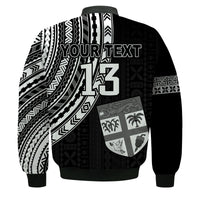 (Custom Text and Number) Fiji Rugby Sevens Bomber Jacket Fijian 7s Tapa Polynesian LT13 - Polynesian Pride