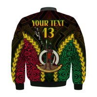 (Custom Text and Number) Vanuatu Indigenous Bomber Jacket Proud To Be Ni - Vanuatu Polynesian Pattern LT13 - Polynesian Pride