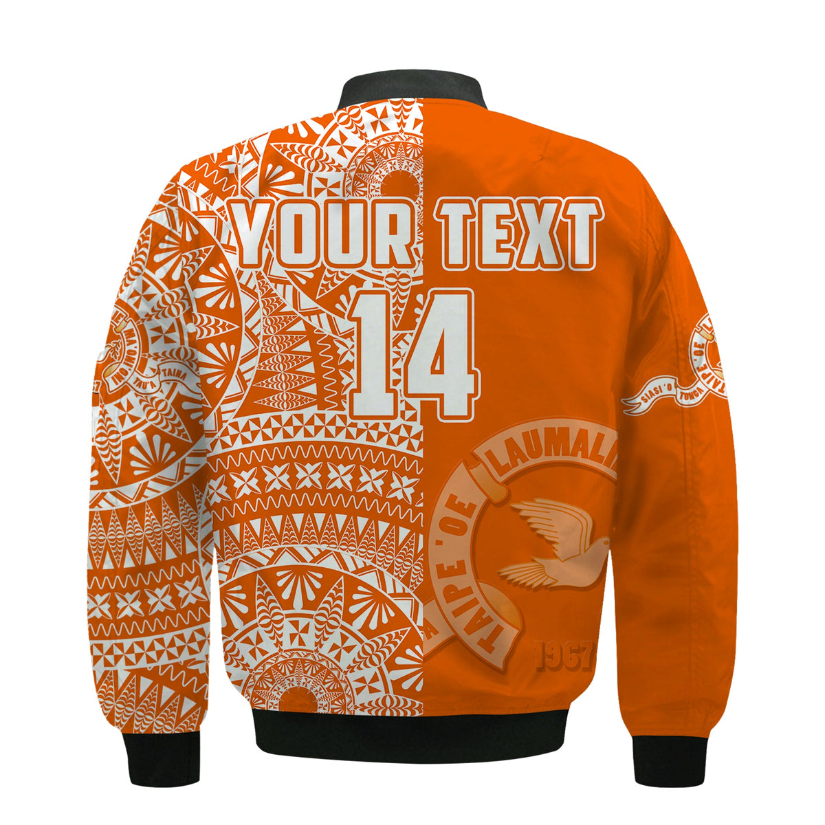 (Custom Text And Number) Tailulu Tonga College Bomber Jacket Class Of Year Tongan Ngatu Pattern LT14 - Polynesian Pride