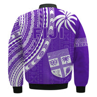 Fiji Rugby Sevens Bomber Jacket Fijian 7s Tapa Polynesian Purple LT13 - Polynesian Pride