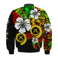 (Custom Personalised) Vanuatu Bomber Jacket Polynesia Tie Dye Hibiscus Flowers LT13 - Polynesian Pride