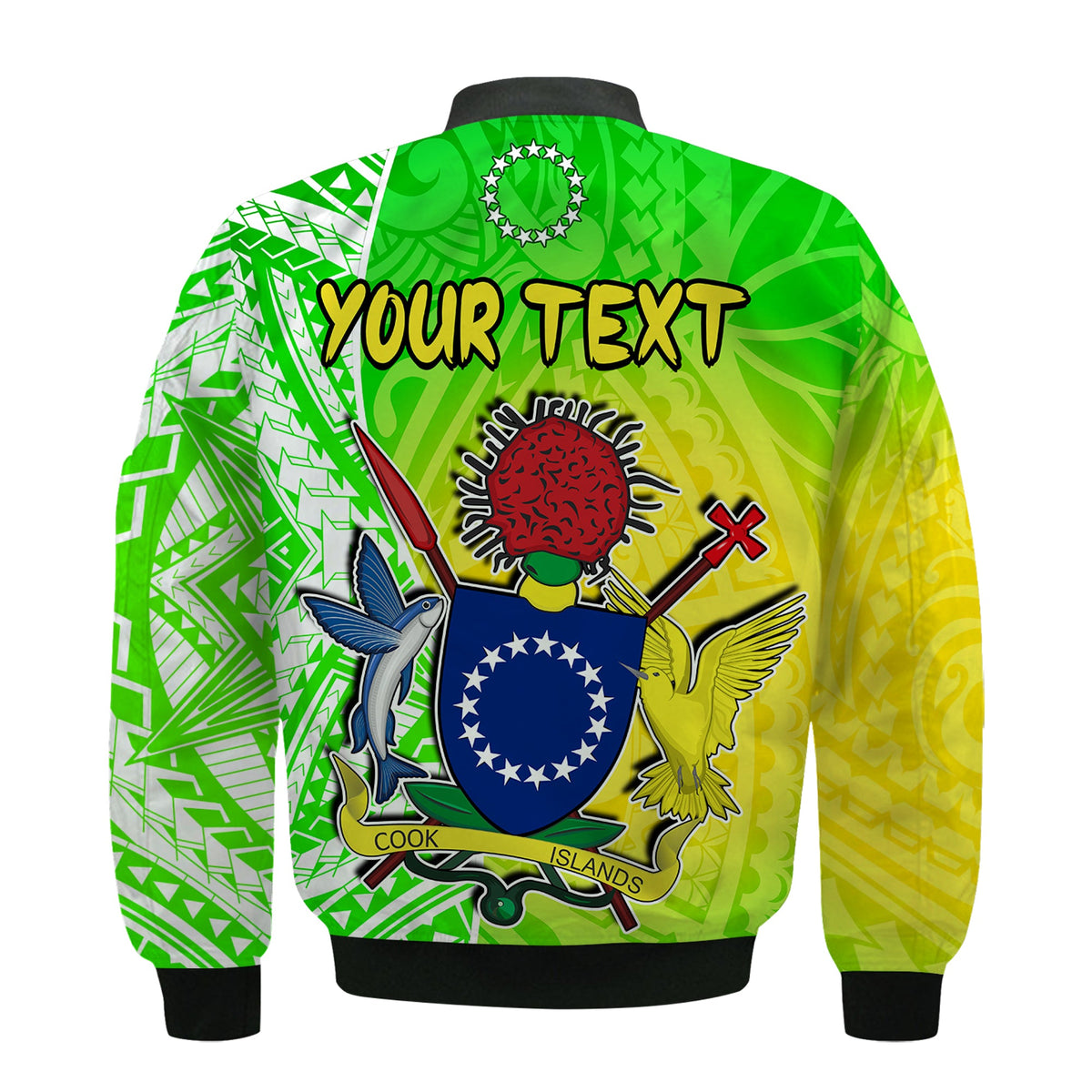 (Custom Personalised) Happy Mangaia Gospel Day Bomber Jacket Cook Islands Coat Of Arms Polynesian Pattern LT14 - Polynesian Pride
