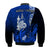 (Custom Personalised) New Caledonia Bomber Jacket Nautilus Blue Polynesian Hibiscus LT13 - Polynesian Pride